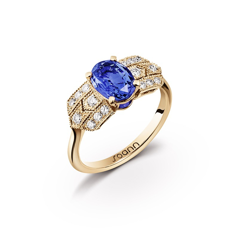 Bague Charleston saphir bleu