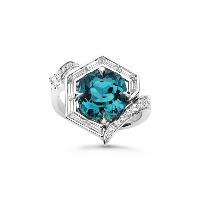 Bague Méandre Hexaflore tourmaline
