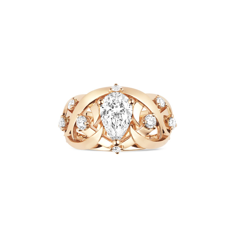 Bague Méandre Bulle diamant poire