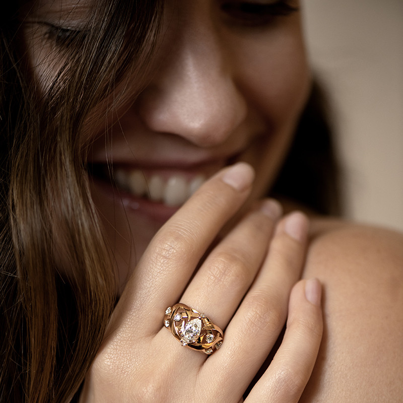 Bague Méandre Bulle diamant