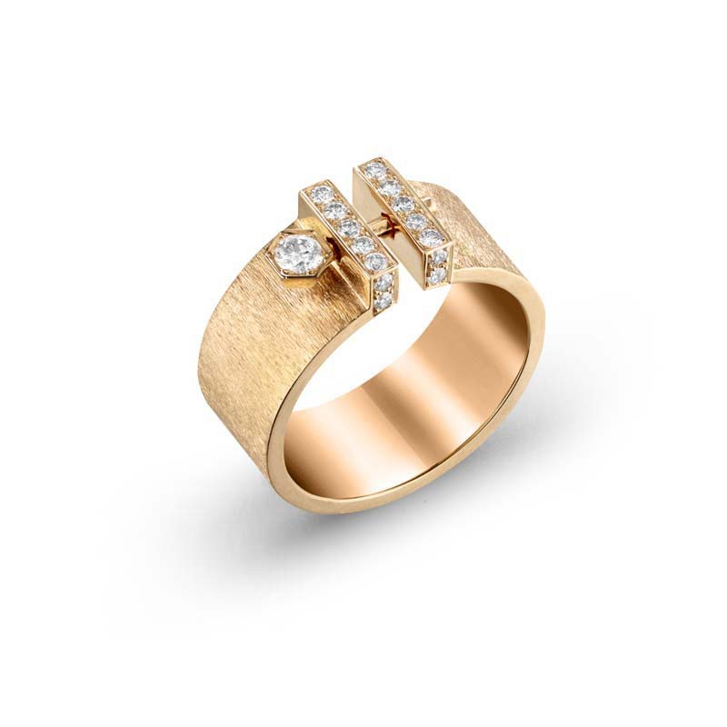 Bague Variation hexagone 28