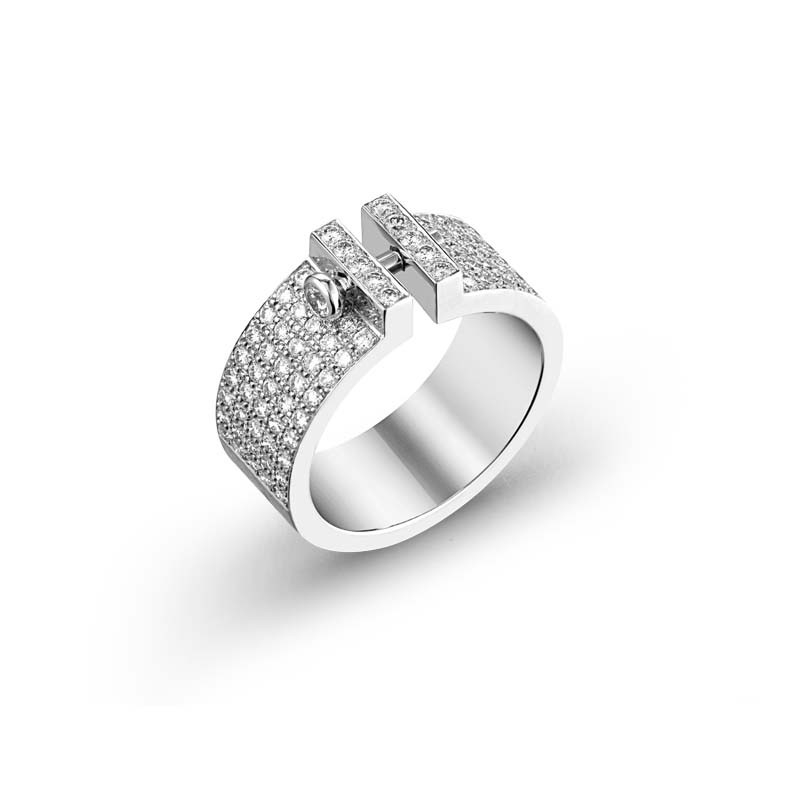 Bague Variation H pavée
