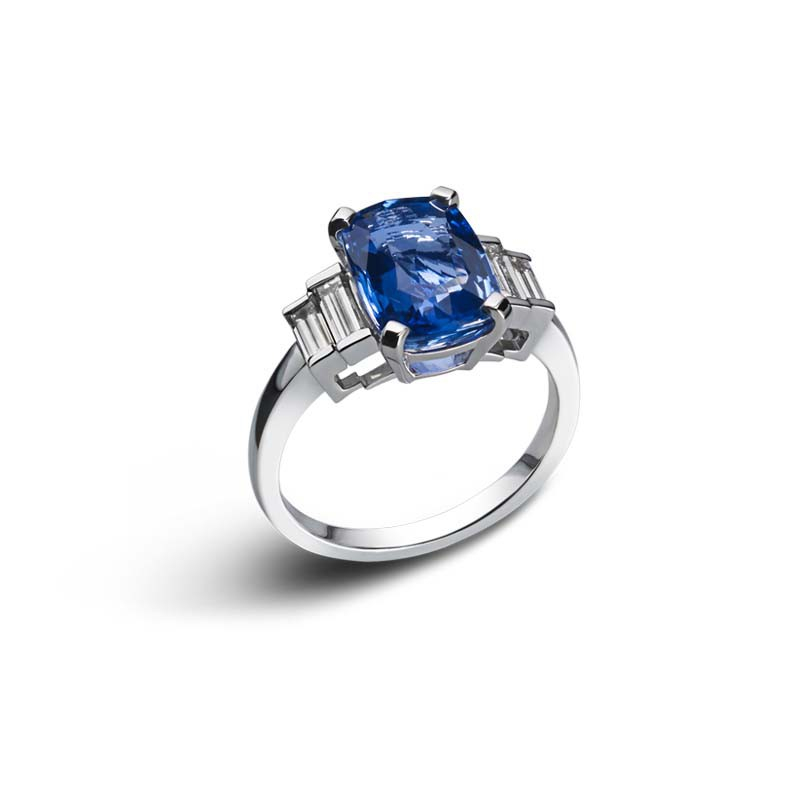 Bague Art déco saphir