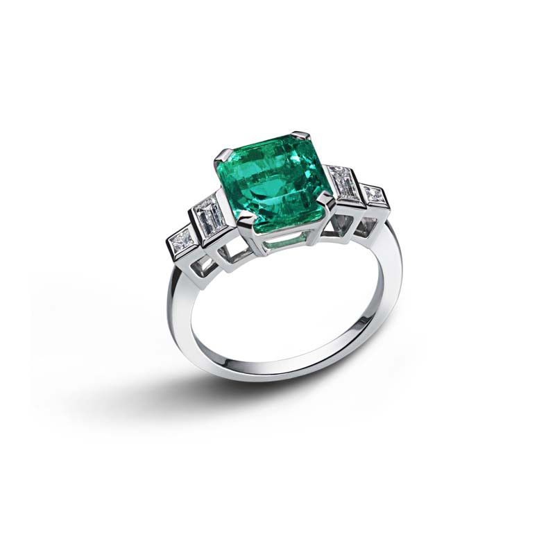 Bague Art déco émeraude