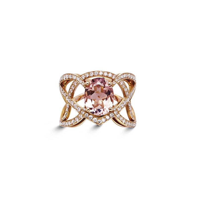 Bague Méandre morganite