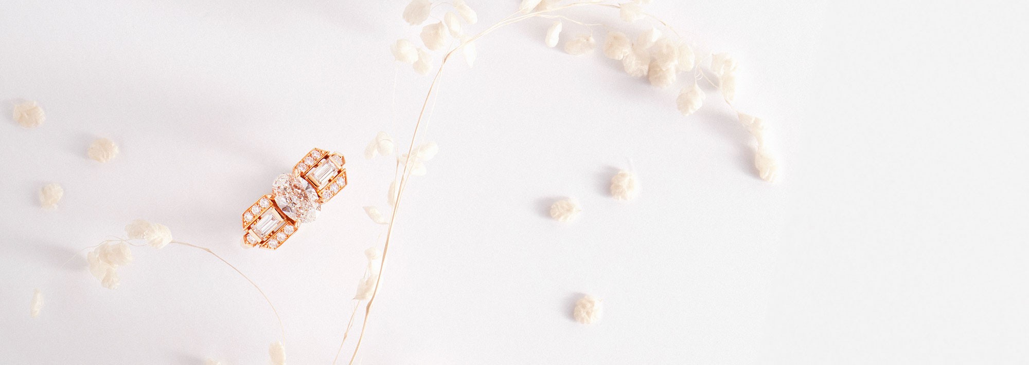 Solitaires diamant accompagnés